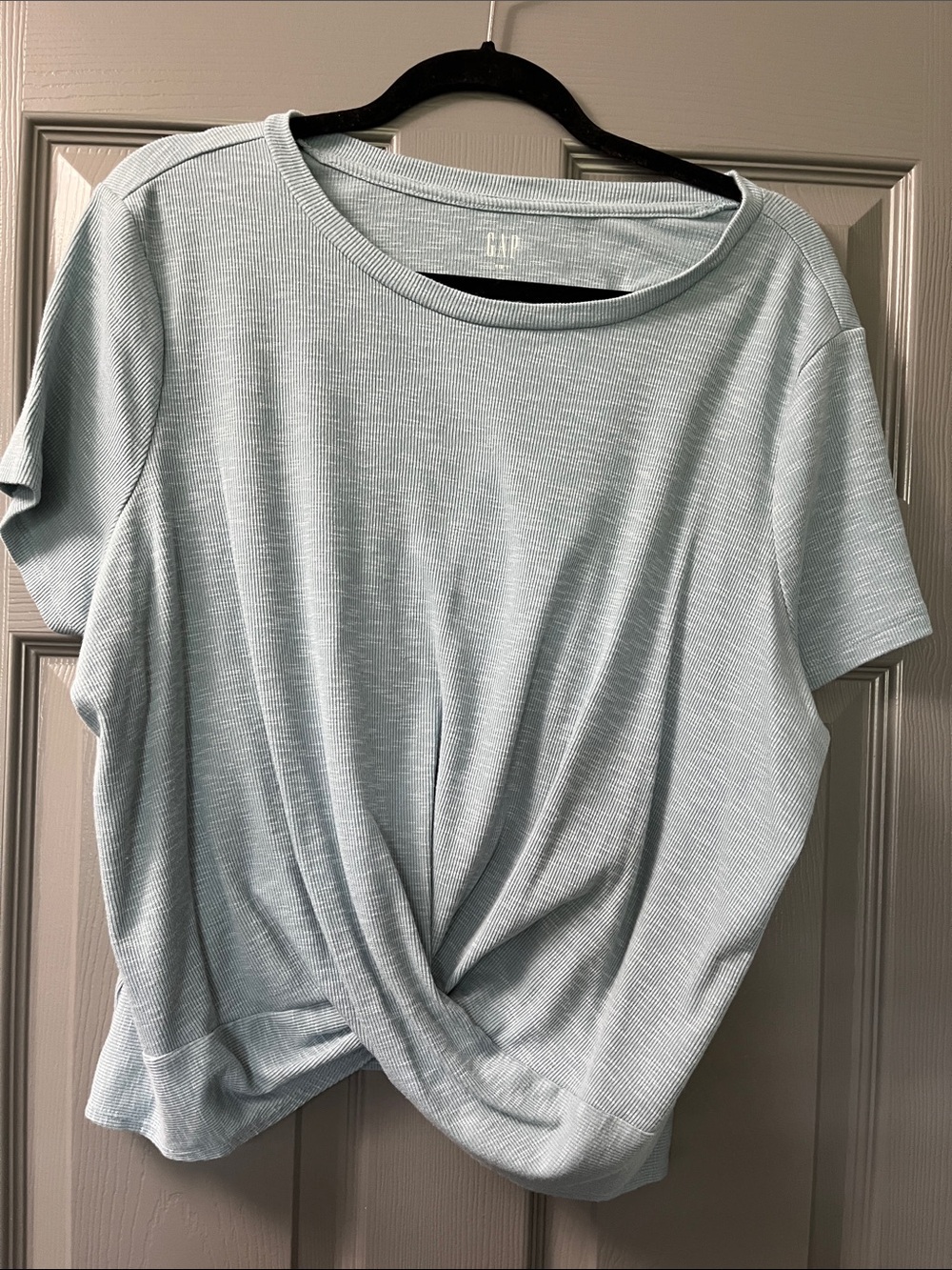 GAP Light Blue Twist-Front Short Sleeve Tee